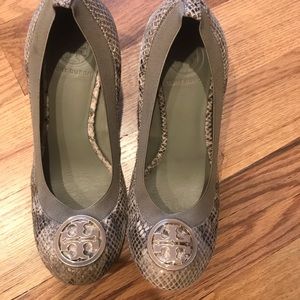 Tory Burch snakeskin wedges